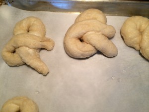 pretzels on parchment